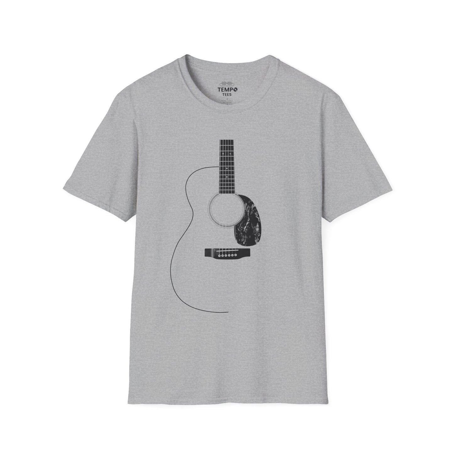 Minimalist Acoustic Guitar Tee 🎸 Clean Music Shirt - Guitar Lover Gift