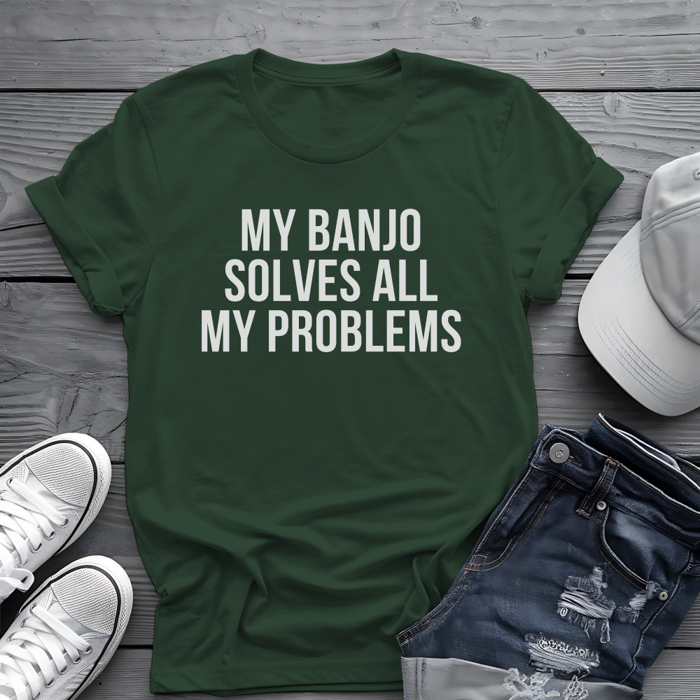 Banjo Problem Solver Tee 🎸 Funny Banjo Player Shirt