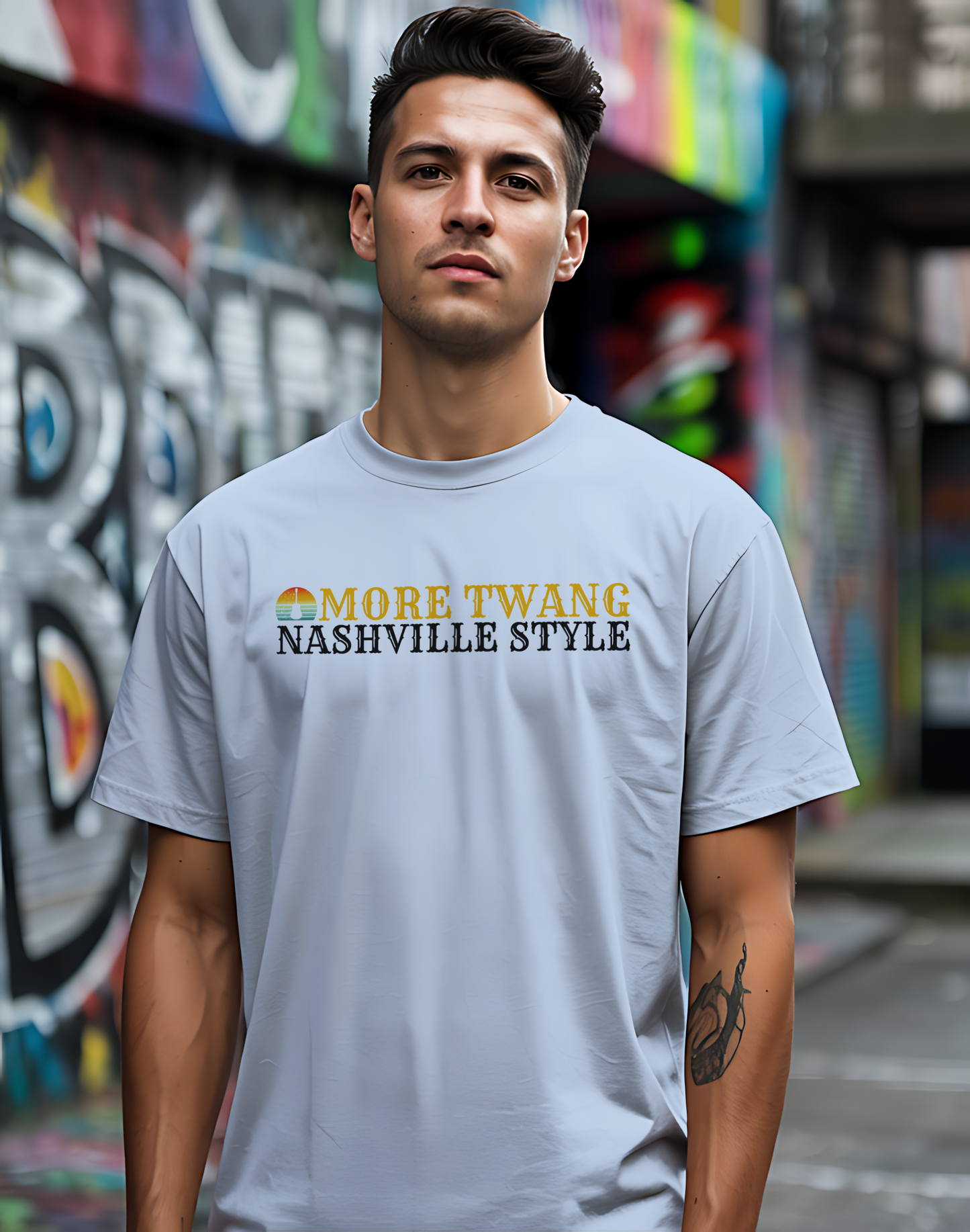 Nashville Twang Tee 🎸 Sunset Guitar - Funny Country Music Shirt