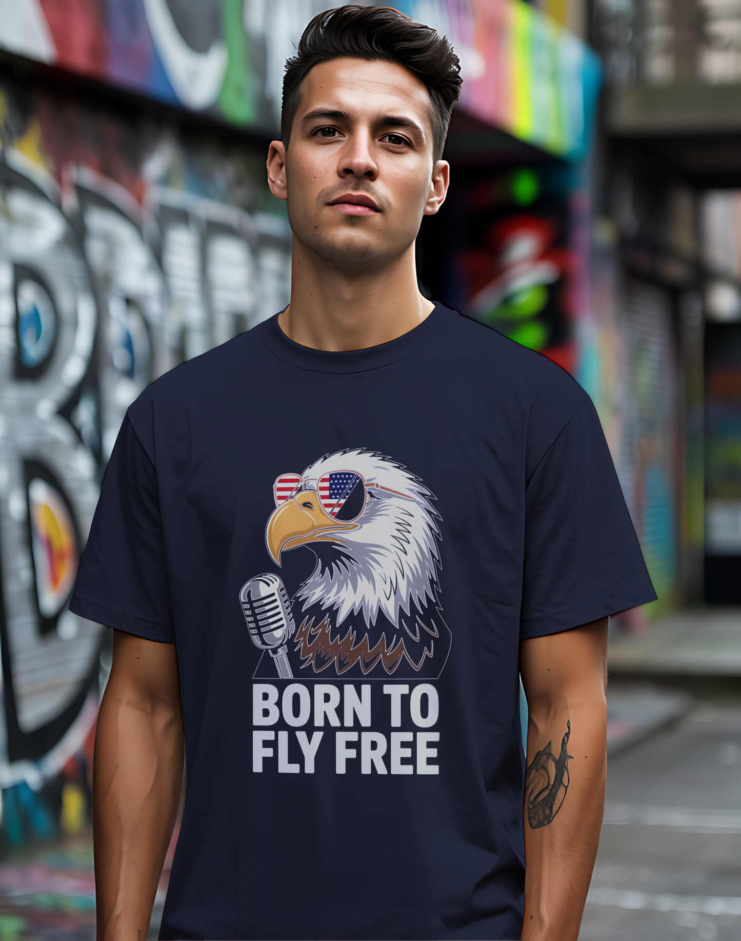 Born to Fly Free Tee 🦅 Patriotic 4th of July Eagle Music Shirt