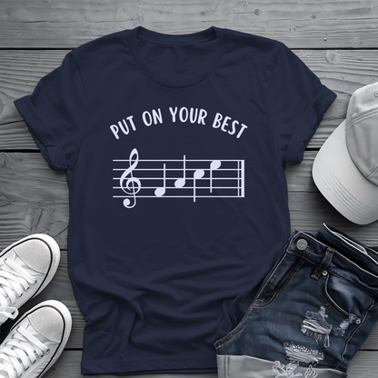 Put On Your Best FACE Tee 🎶 Musical Notes Shirt - Motivational Musician Gift
