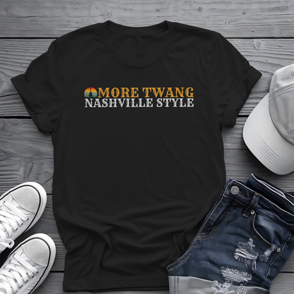 Nashville Twang Tee 🎸 Sunset Guitar - Funny Country Music Shirt