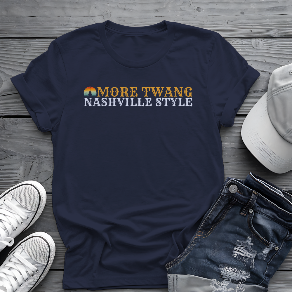 Nashville Twang Tee 🎸 Sunset Guitar - Funny Country Music Shirt