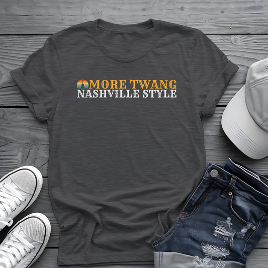 Nashville Twang Tee 🎸 Sunset Guitar - Funny Country Music Shirt