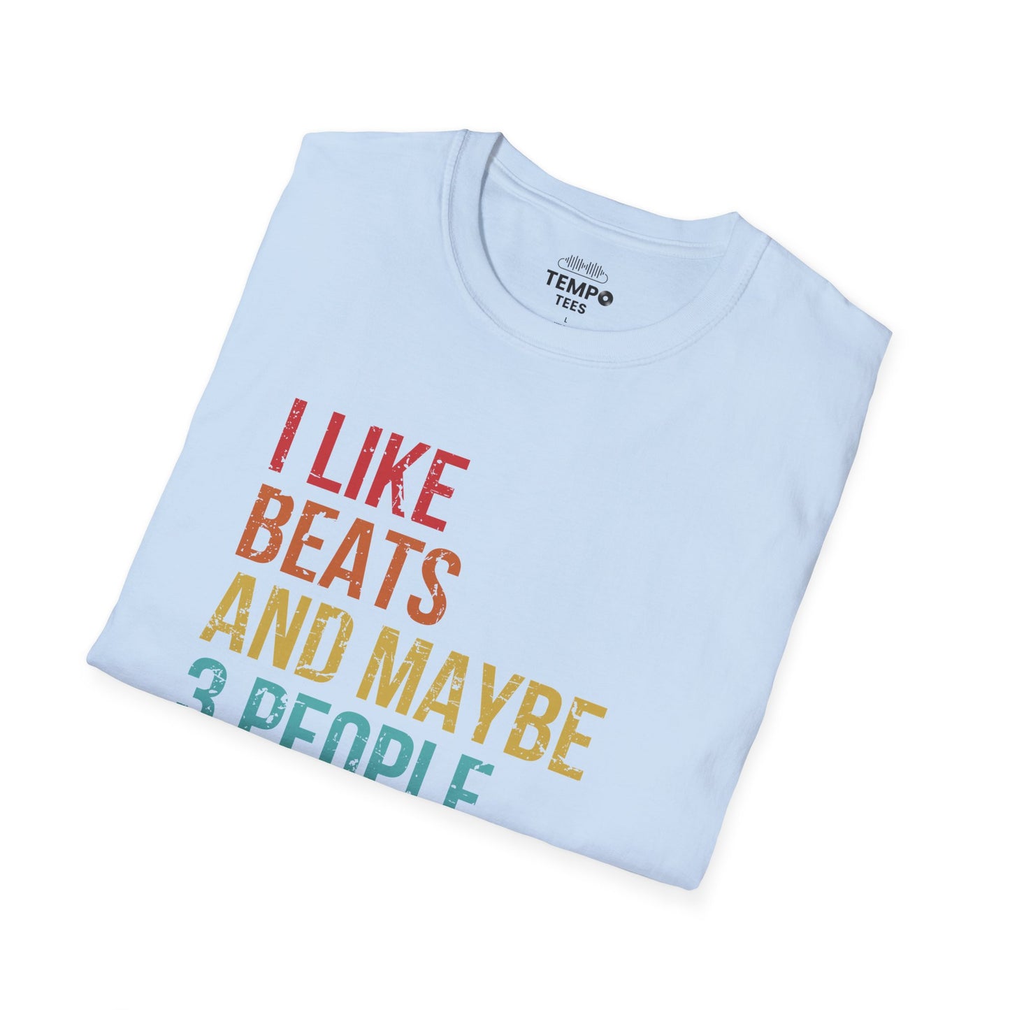 I Like Beats and Maybe 3 People Tee 🎧 Funny Hip Hop Music Shirt - Retro Design