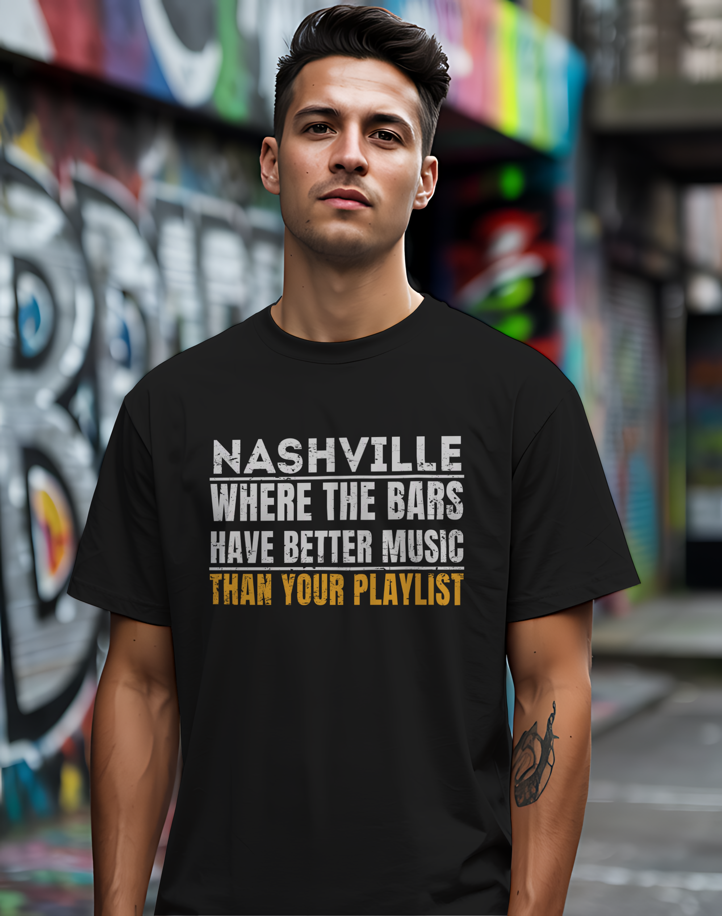 Nashville Live Music Tee 🎶 Funny Music City Shirt