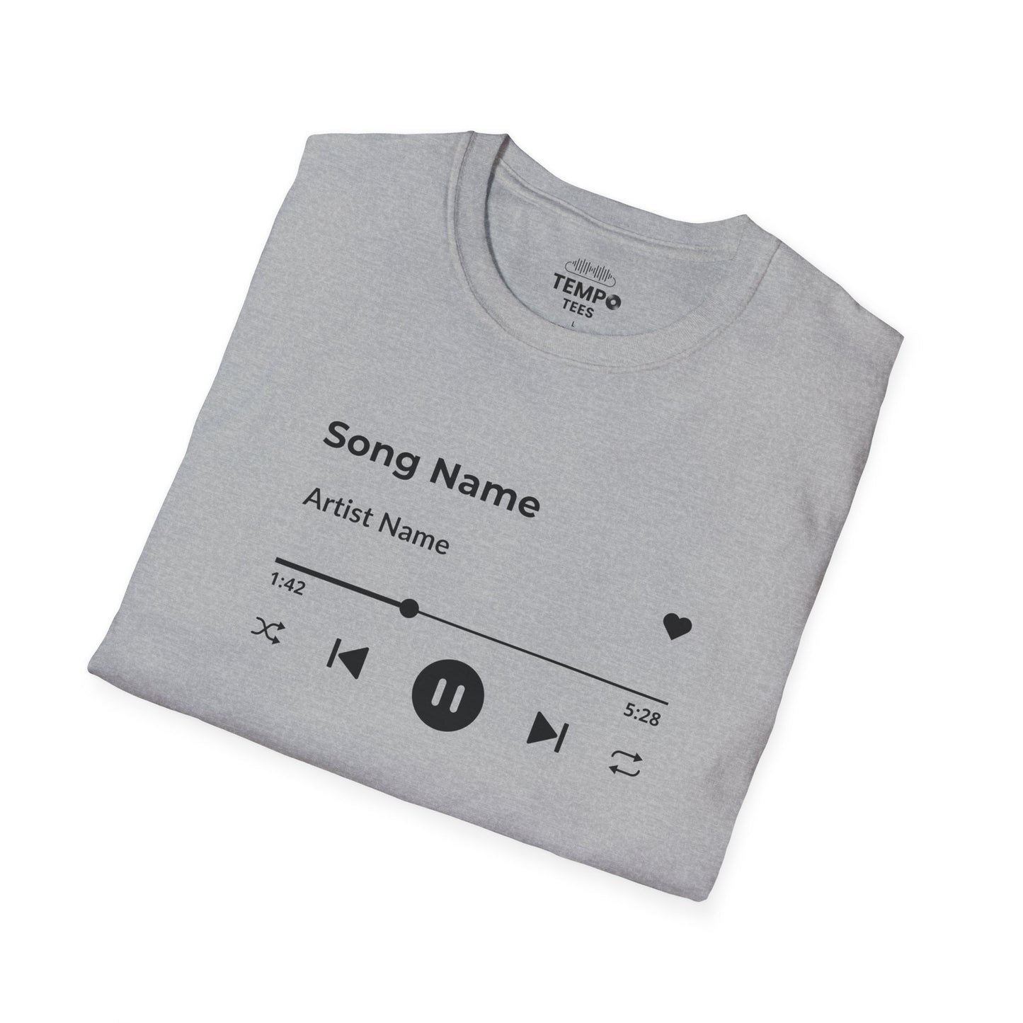 Personalized Music Player Tee 🎧 Clean UI Design - Music Lover Gift