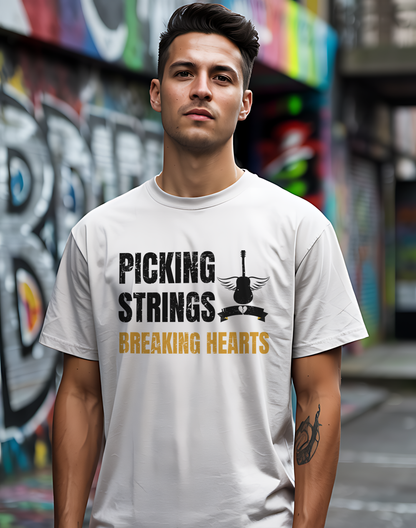 Picking Strings Tee 🎸 Wings Funny Music Shirt