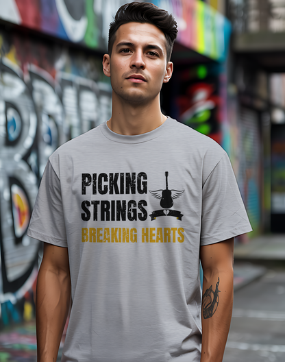 Picking Strings Tee 🎸 Wings Funny Music Shirt