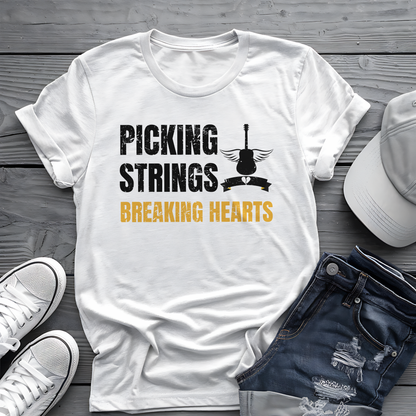 Picking Strings Tee 🎸 Wings Funny Music Shirt