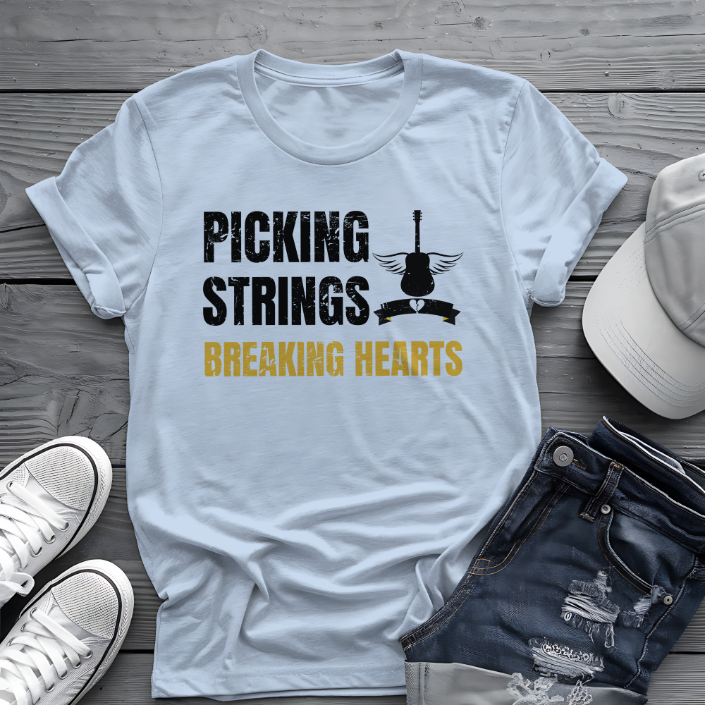 Picking Strings Tee 🎸 Wings Funny Music Shirt