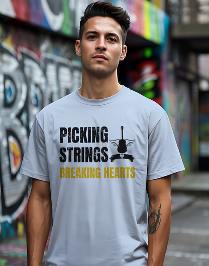 Picking Strings Tee 🎸 Wings Funny Music Shirt