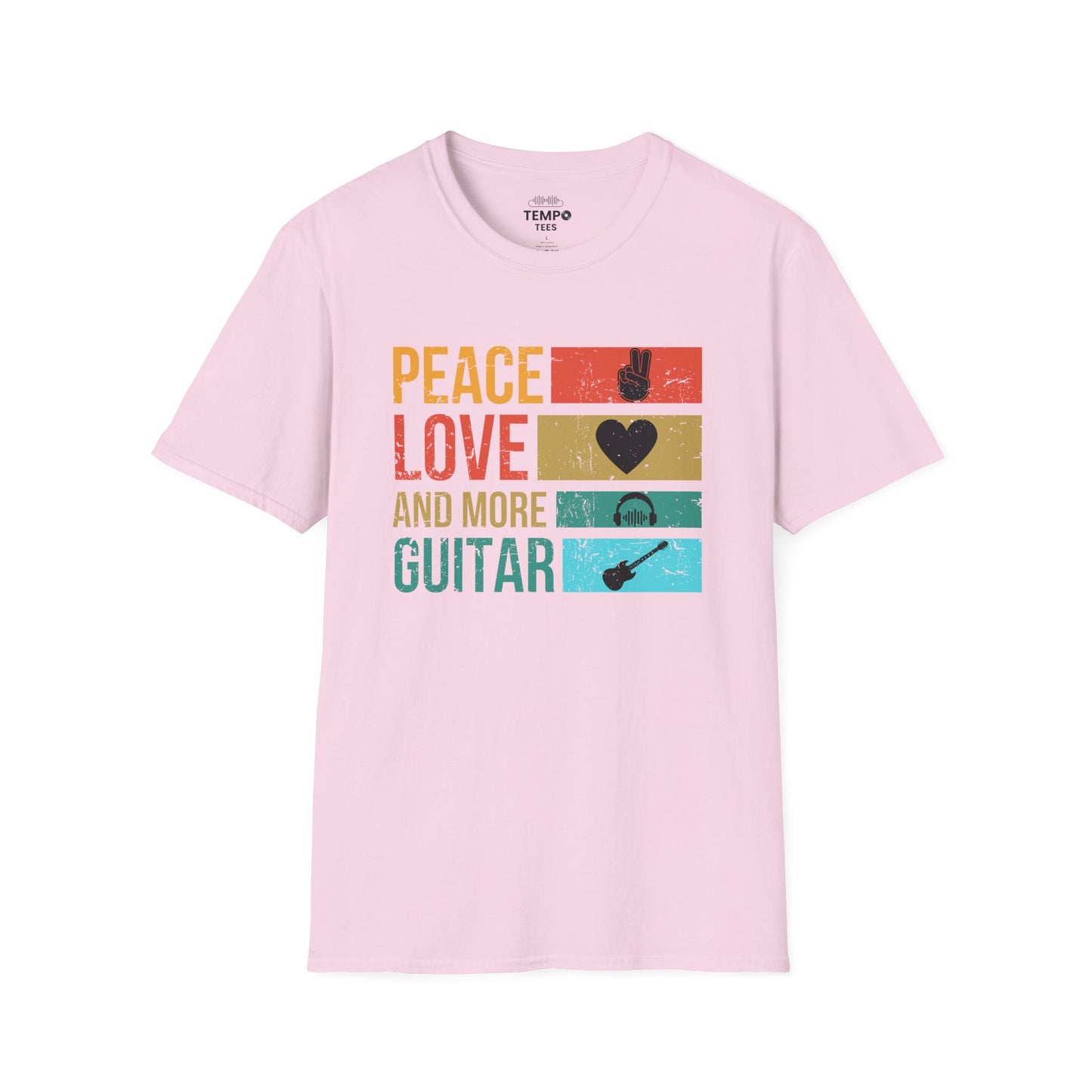 Peace Love Guitar Tee 🎸 Retro Icon Shirt - Music Lover Gift