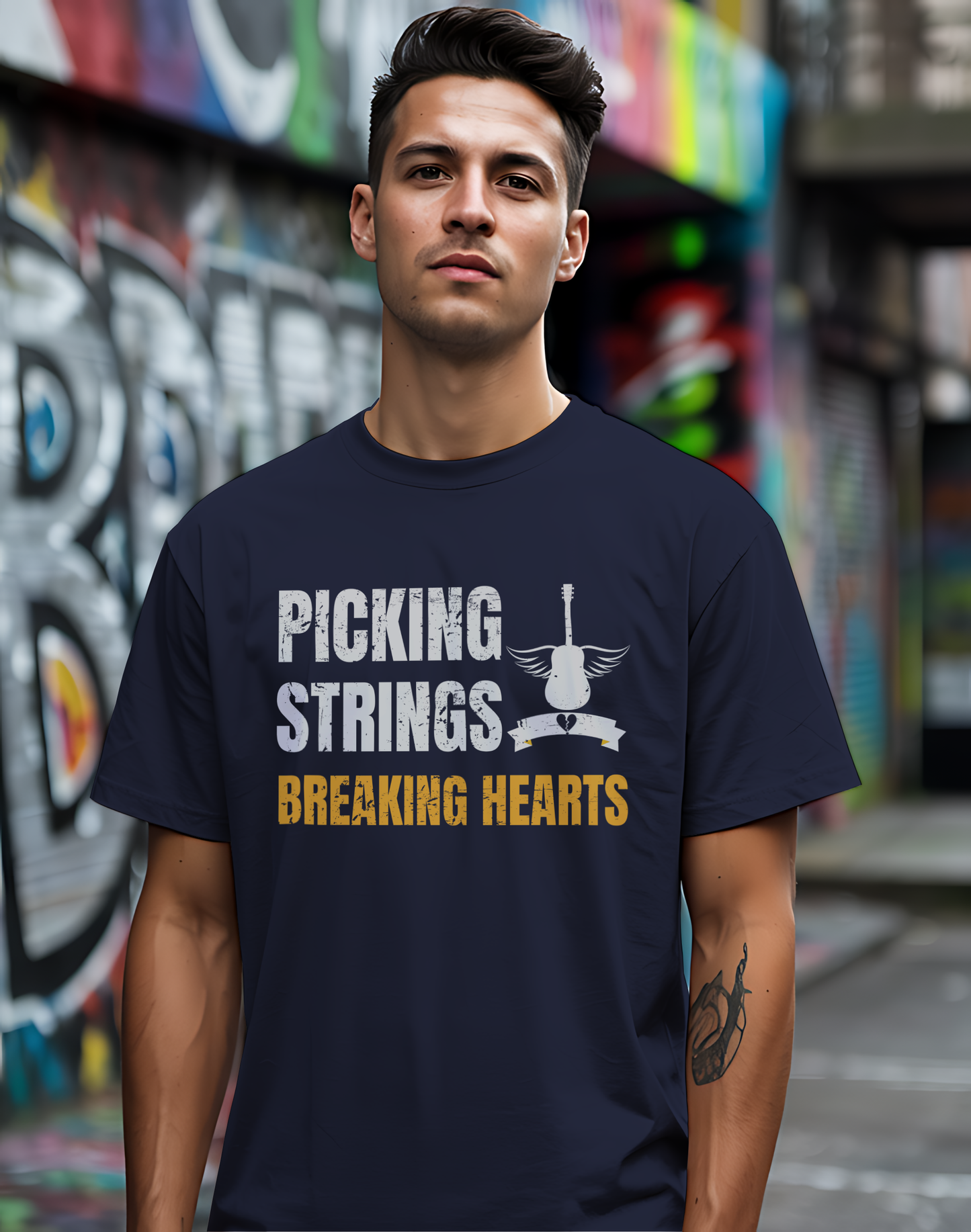 Picking Strings Tee 🎸 Wings Funny Music Shirt