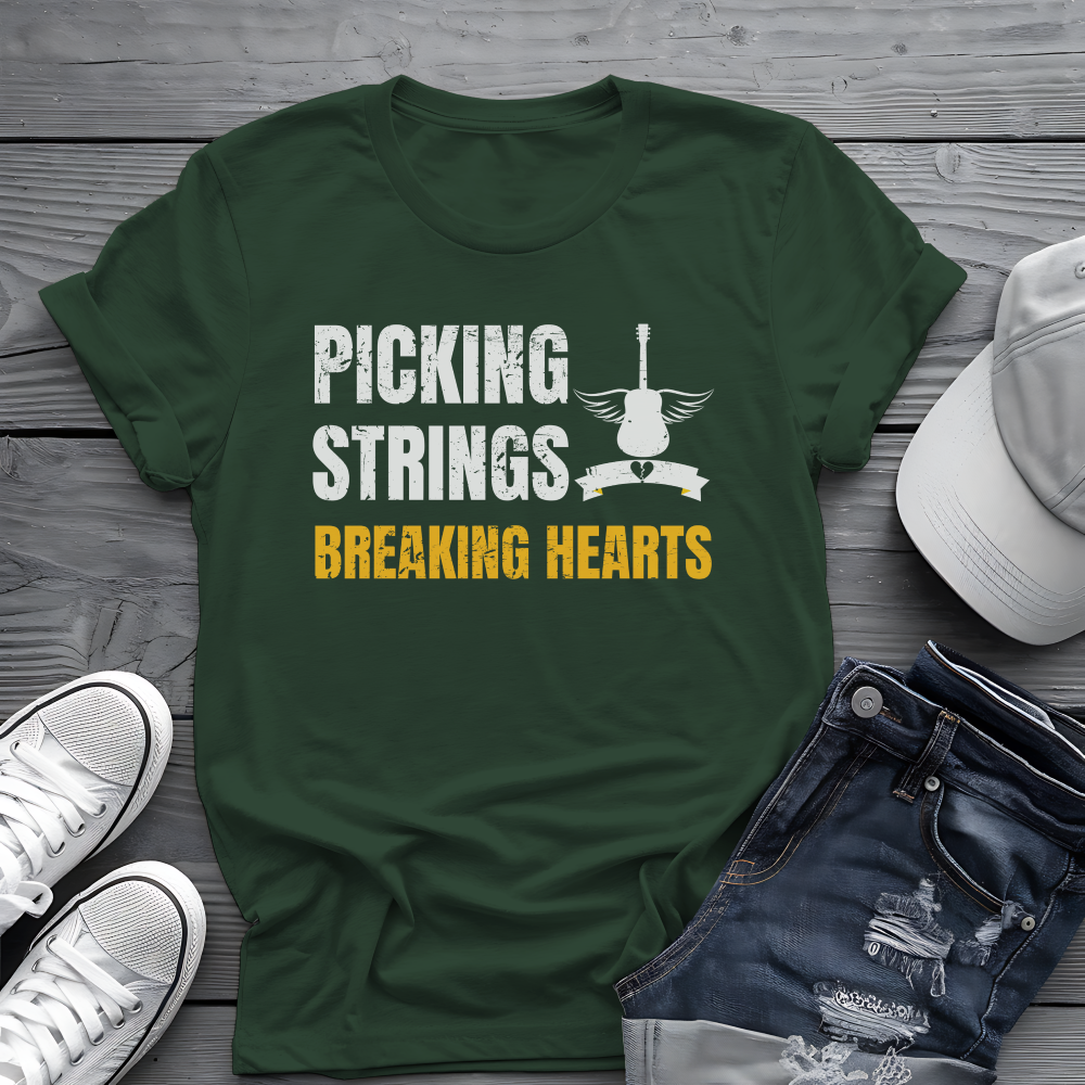 Picking Strings Tee 🎸 Wings Funny Music Shirt
