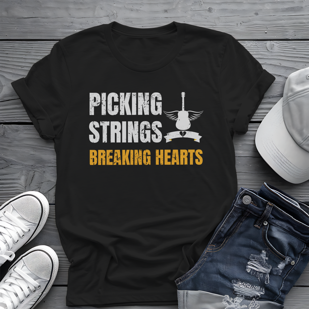 Picking Strings Tee 🎸 Wings Funny Music Shirt