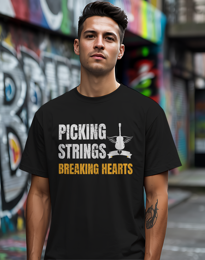 Picking Strings Tee 🎸 Wings Funny Music Shirt