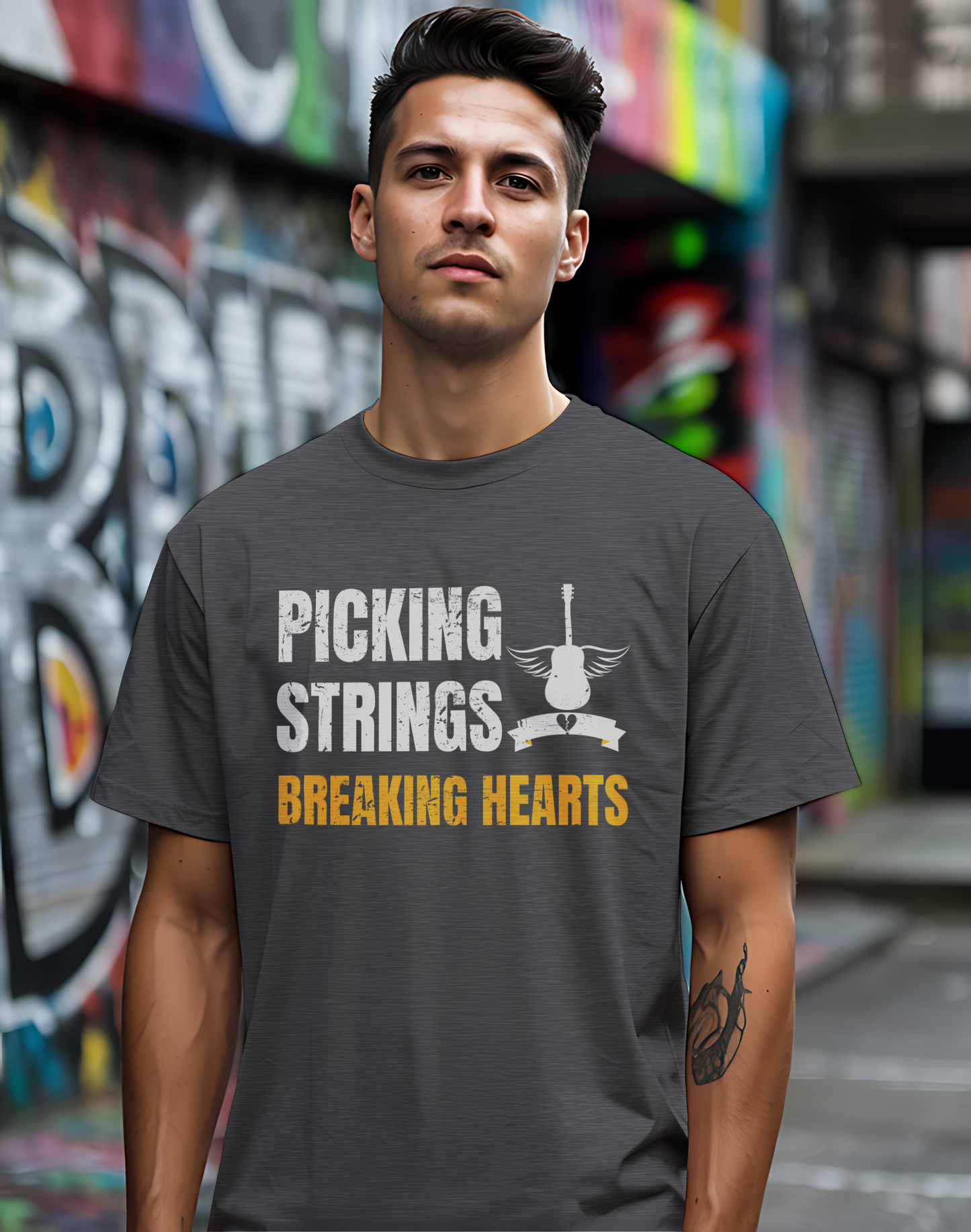Picking Strings Tee 🎸 Wings Funny Music Shirt
