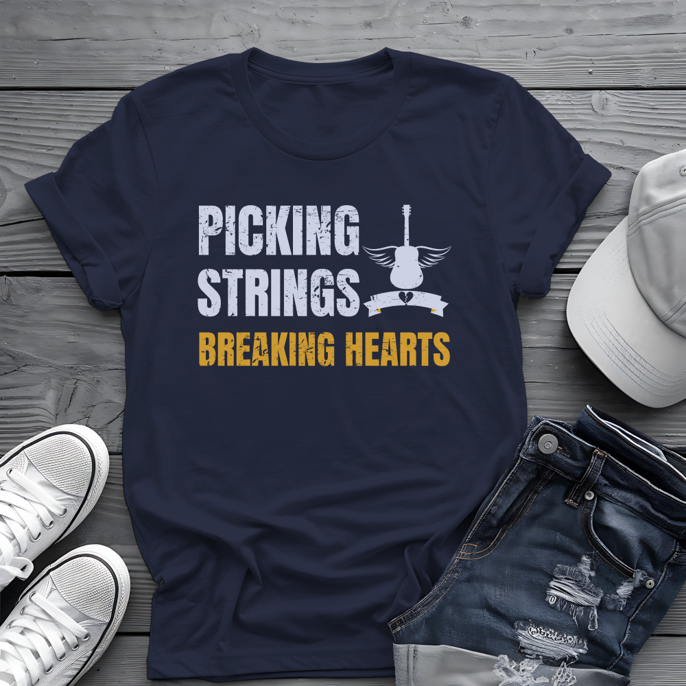 Picking Strings Tee 🎸 Wings Funny Music Shirt