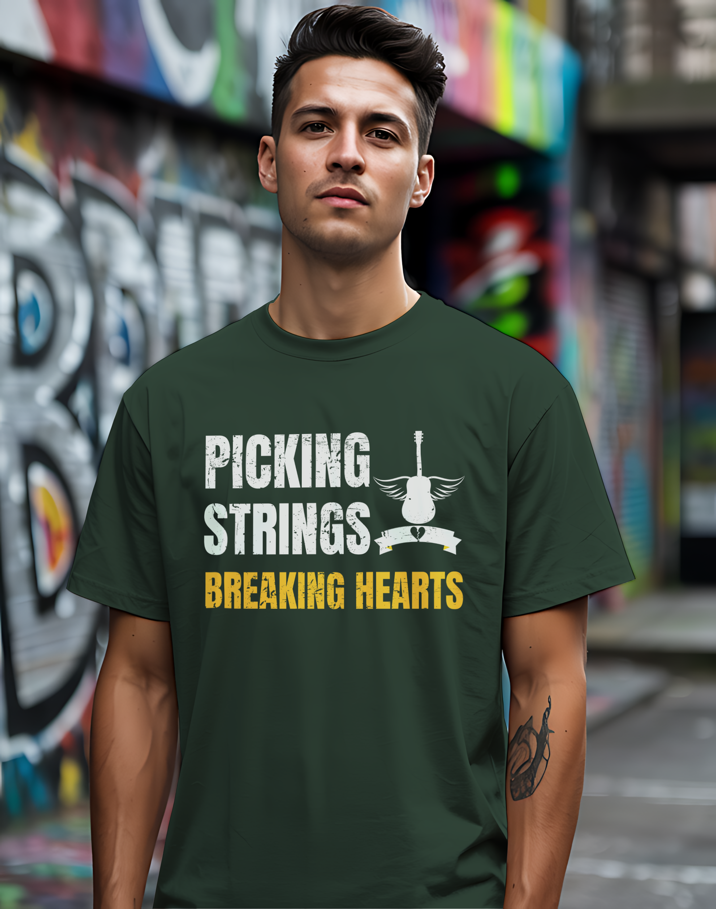 Picking Strings Tee 🎸 Wings Funny Music Shirt