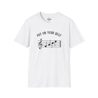 Put On Your Best FACE Tee 🎶 Musical Notes Shirt - Motivational Musician Gift