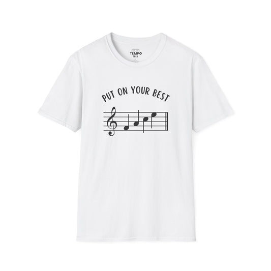 Put On Your Best FACE Tee 🎶 Musical Notes Shirt - Motivational Musician Gift