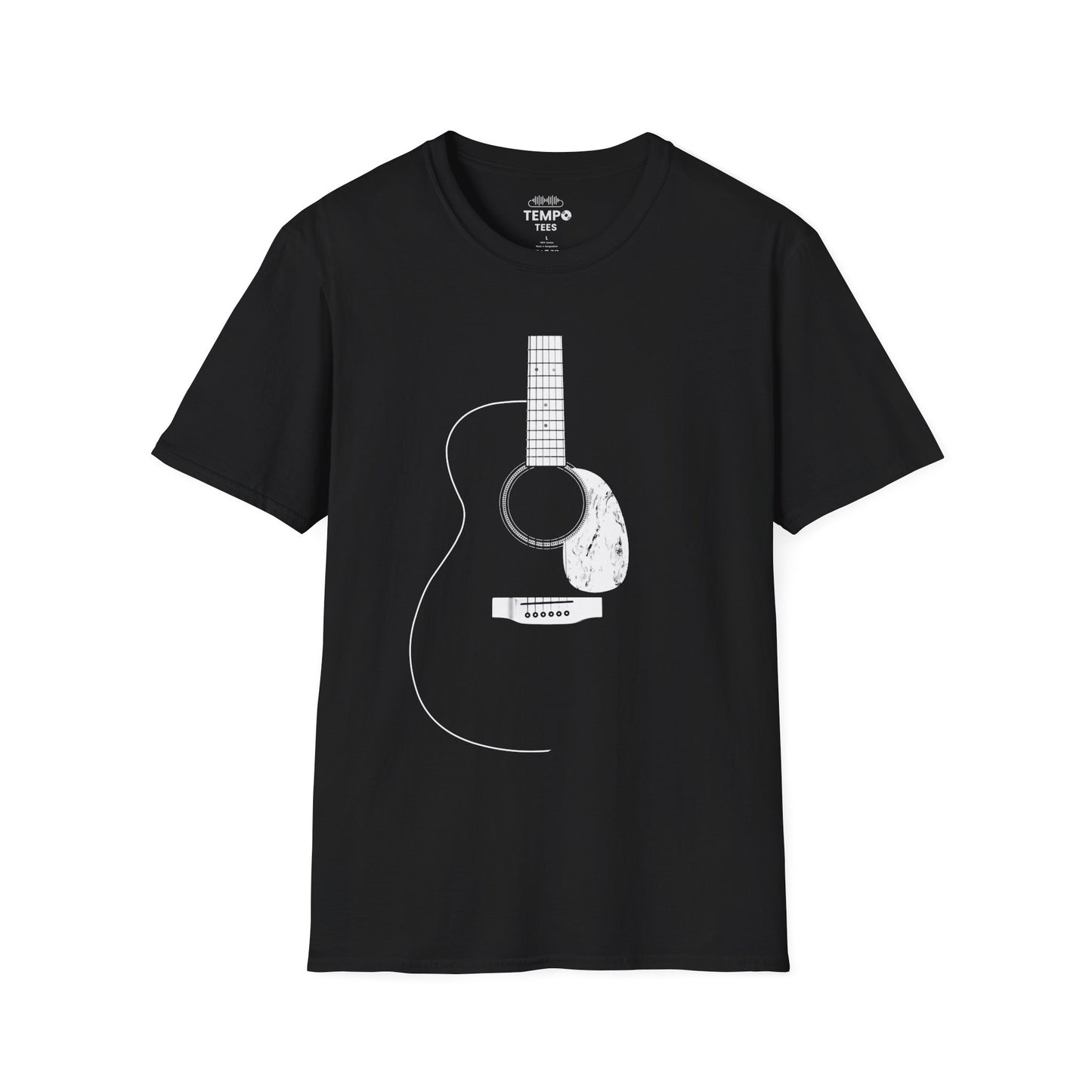 Minimalist Acoustic Guitar Tee 🎸 Clean Music Shirt - Guitar Lover Gift