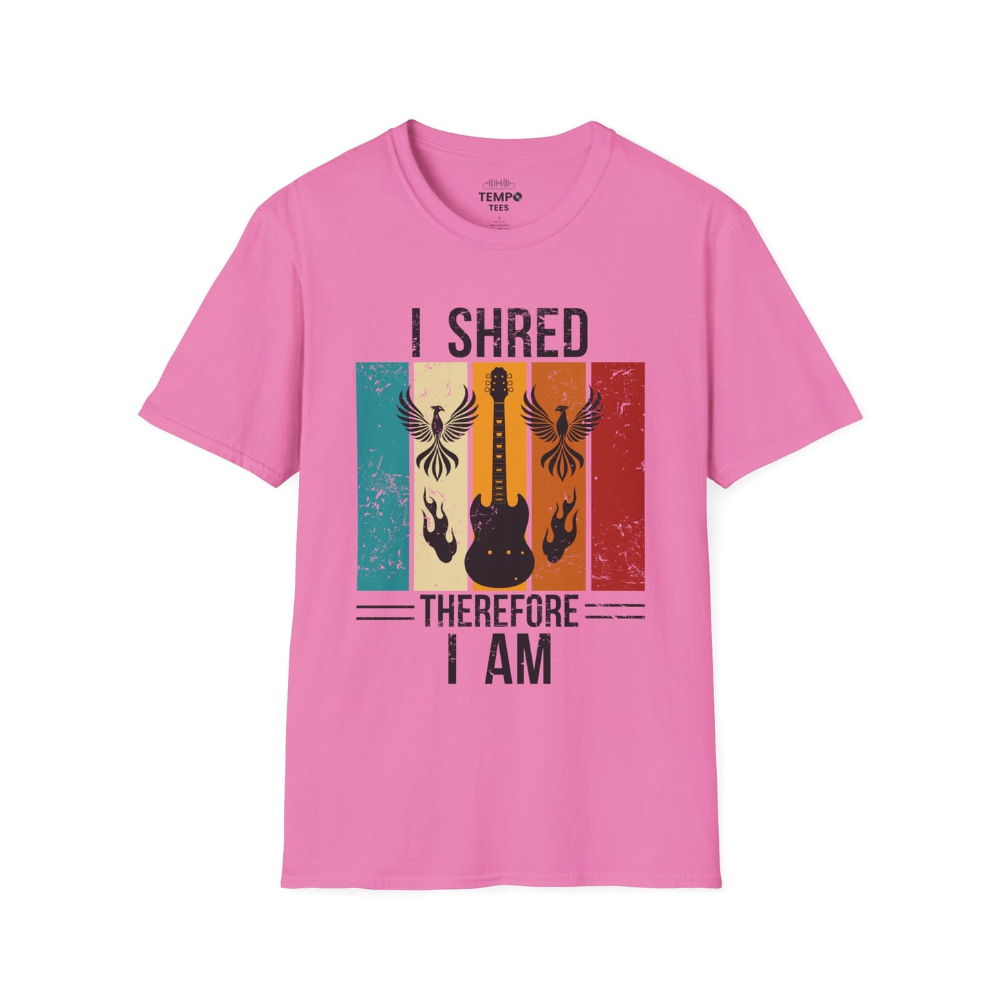 I Shred Therefore I Am T-Shirt 🎸 Retro Guitar Philosophy Shirt