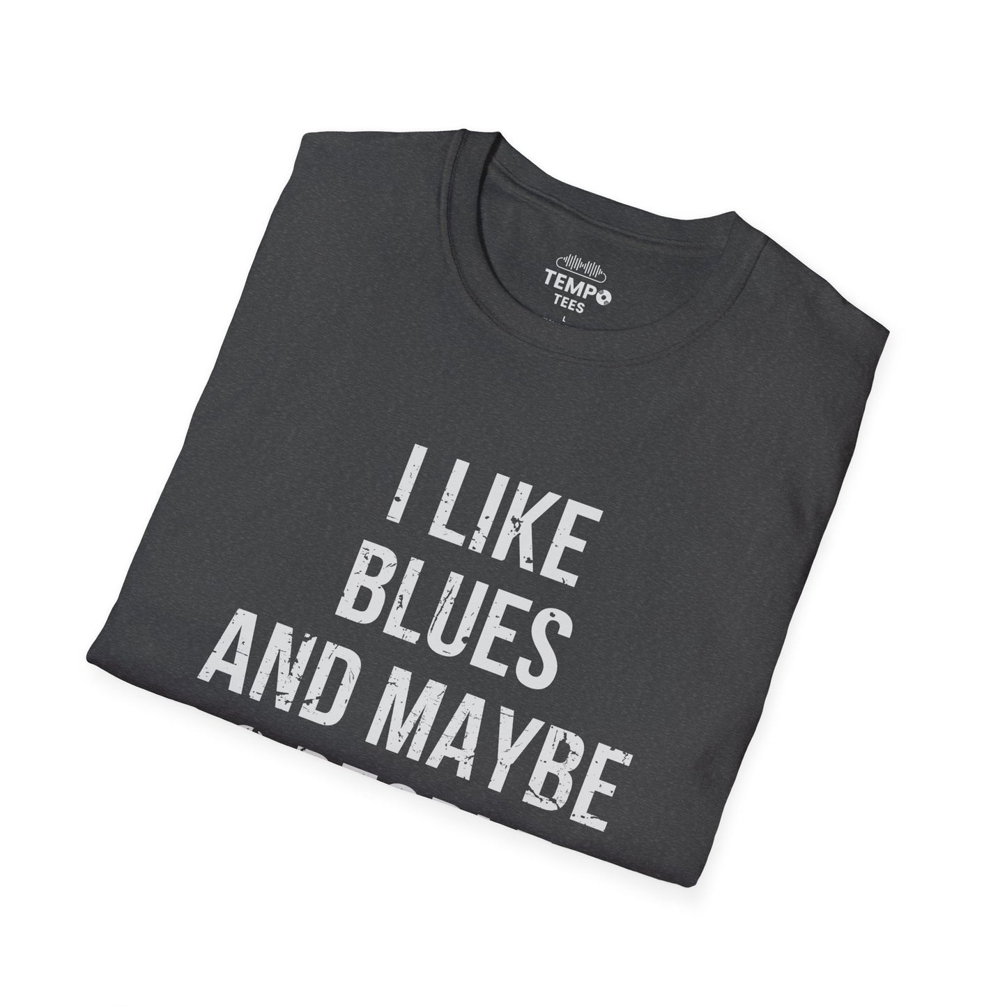 I Like Blues and Maybe 3 People Tee 🎸 Bold Introvert Blues Shirt - Distressed Design