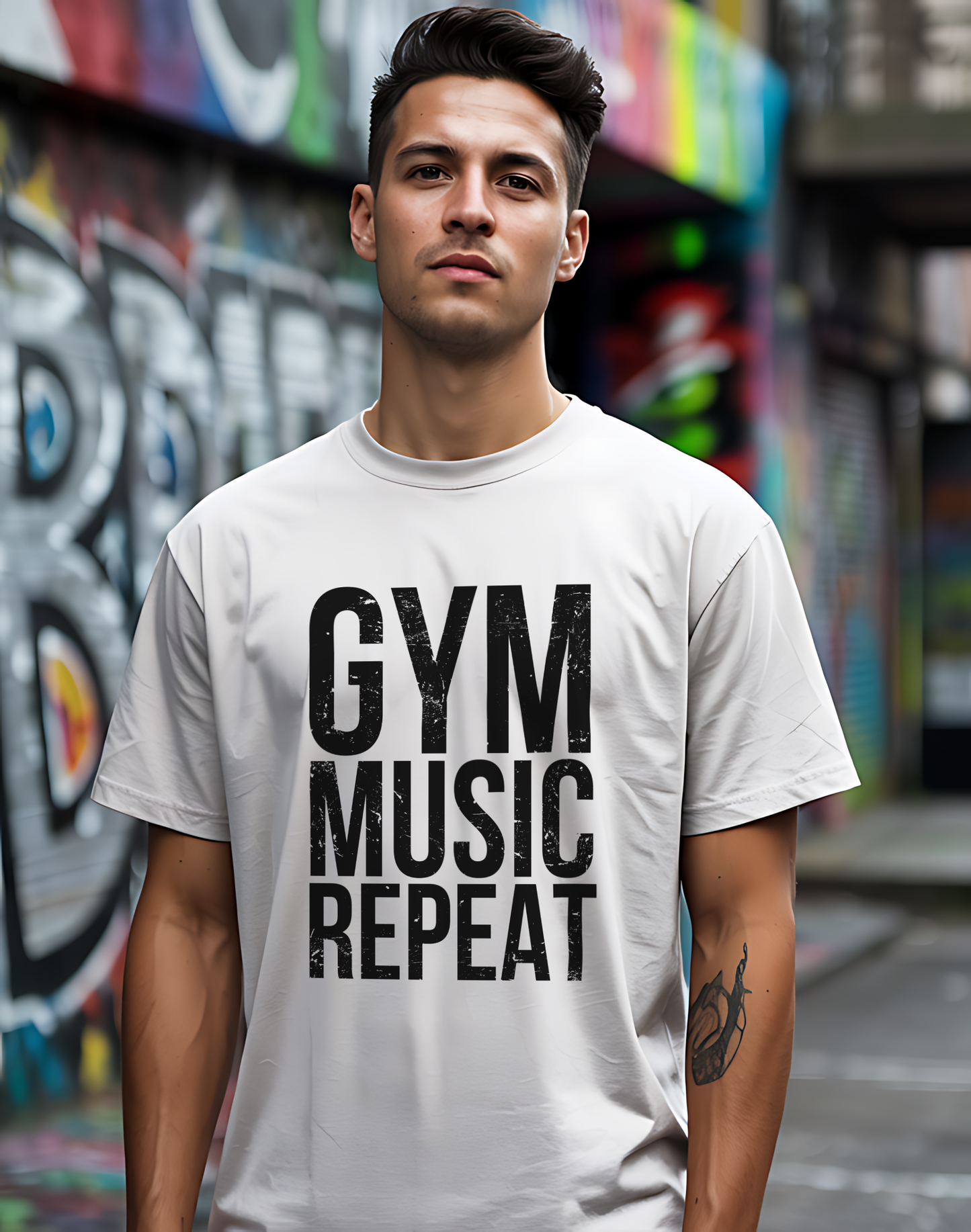 Gym Music Repeat Tee 🏋️‍♂️ Fitness Motivation Shirt