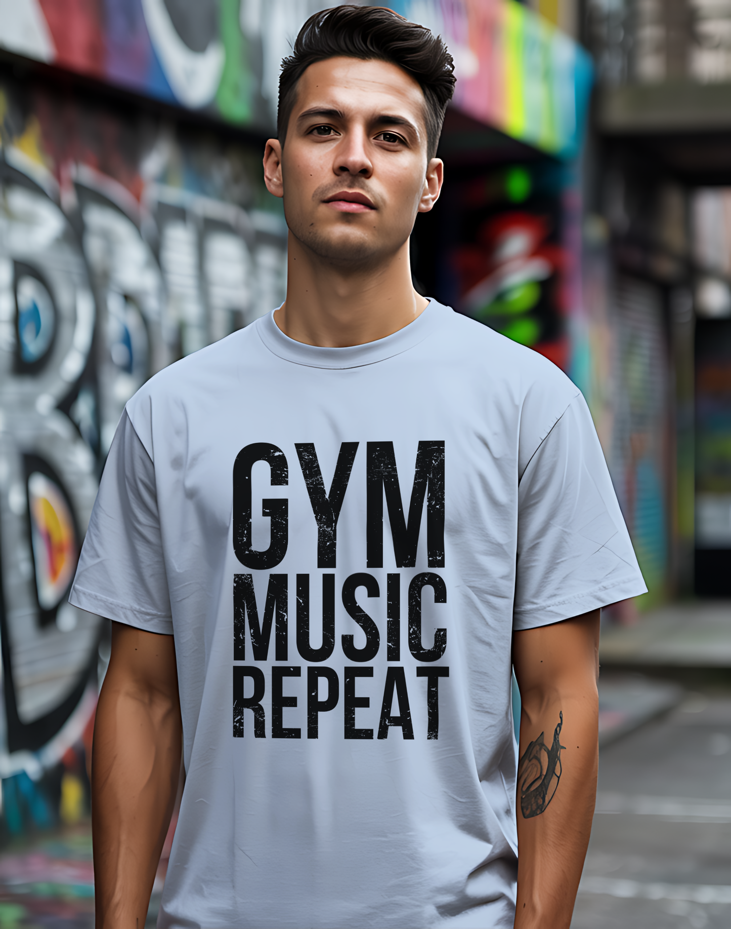 Gym Music Repeat Tee 🏋️‍♂️ Fitness Motivation Shirt