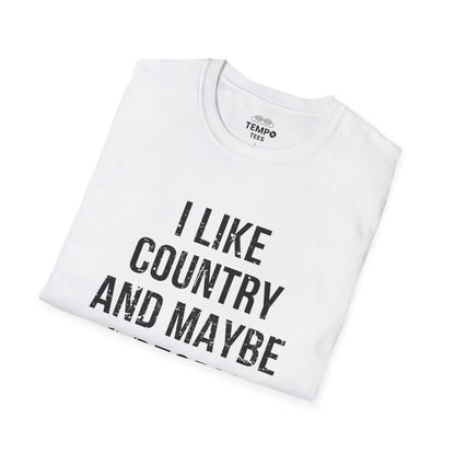 I Like Country and Maybe 3 People Tee 🤠 Bold Introvert Country Shirt - Distressed Design