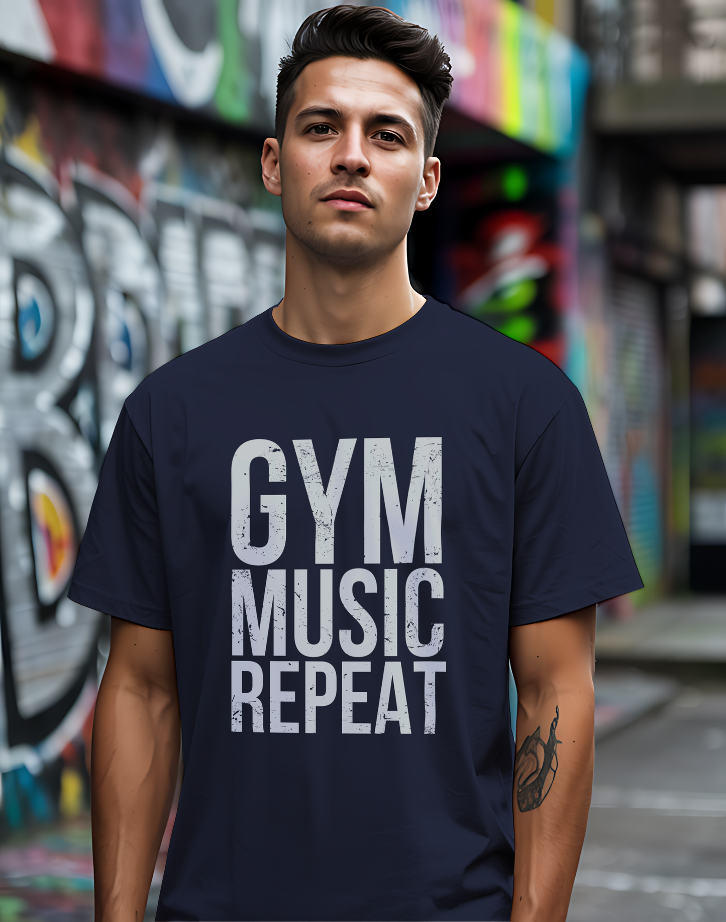 Gym Music Repeat Tee 🏋️‍♂️ Fitness Motivation Shirt