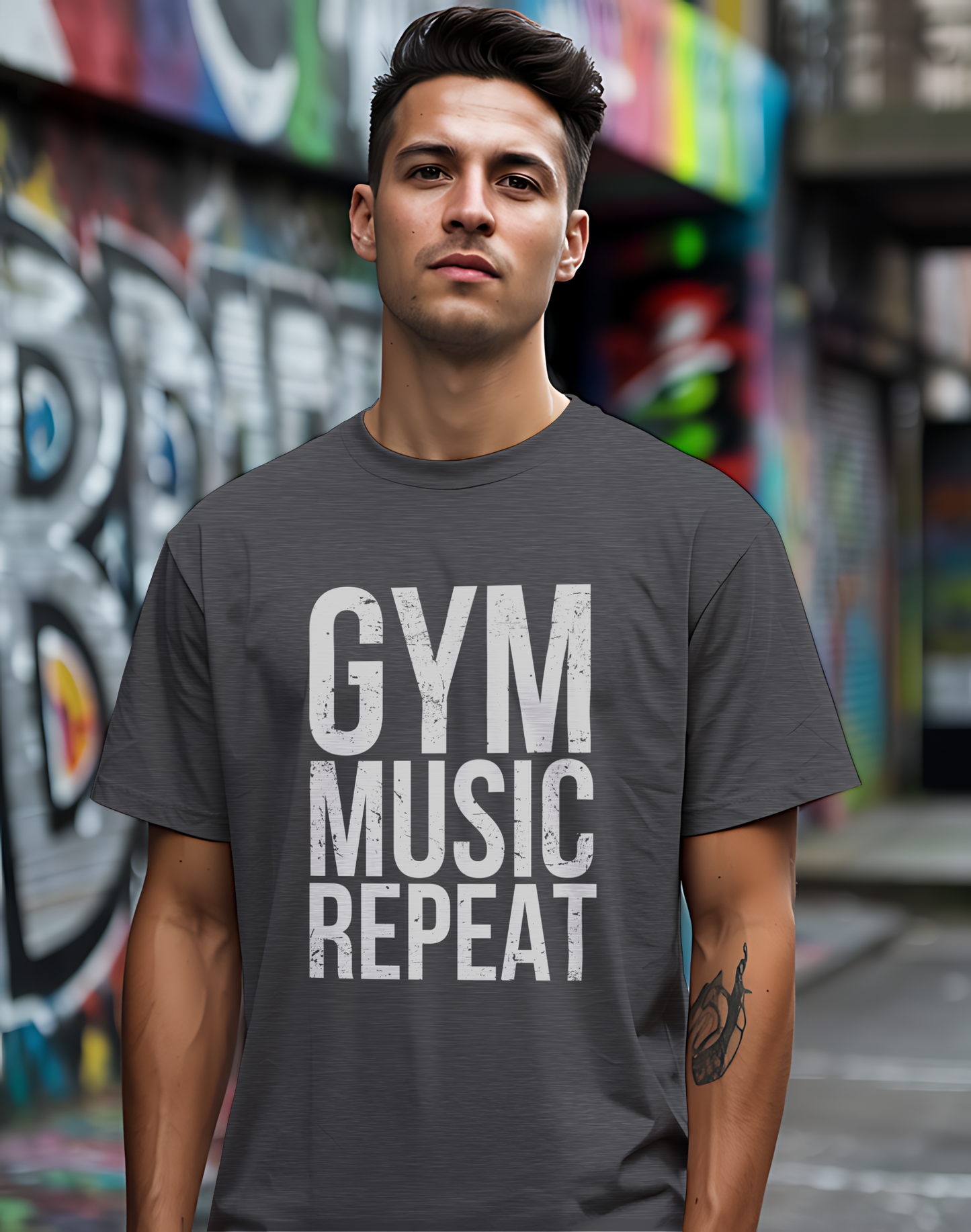 Gym Music Repeat Tee 🏋️‍♂️ Fitness Motivation Shirt