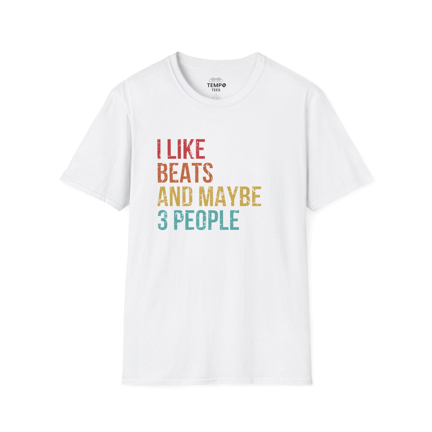 I Like Beats and Maybe 3 People Tee 🎧 Funny Hip Hop Music Shirt - Retro Design