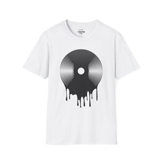 Melting Vinyl Record Tee 🎶 Abstract Music Art Shirt - Vinyl Lover Gift