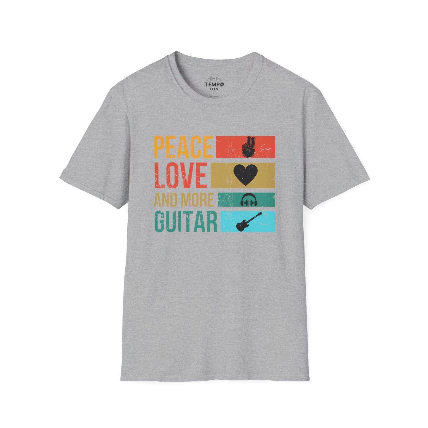 Peace Love Guitar Tee 🎸 Retro Icon Shirt - Music Lover Gift