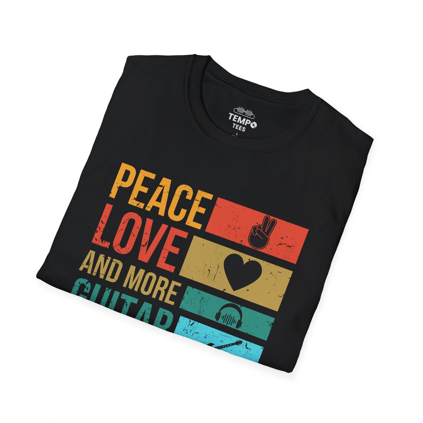 Peace Love Guitar Tee 🎸 Retro Icon Shirt - Music Lover Gift