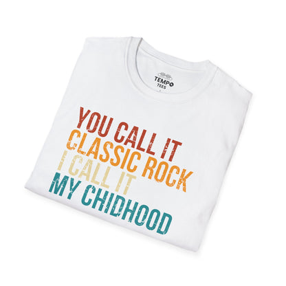 Classic Rock Childhood Tee 🎶 Funny Retro Music Shirt