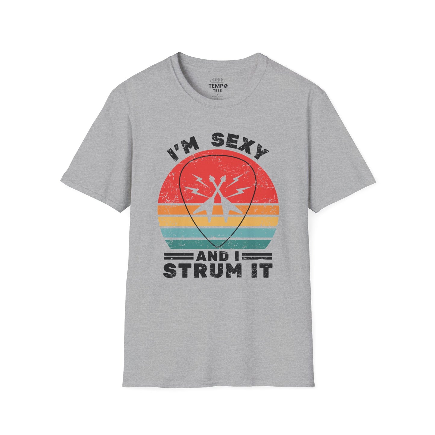 I'm Sexy and I Strum It Tee 🎸 Retro Guitar Pick Shirt - Funny Musician Gift