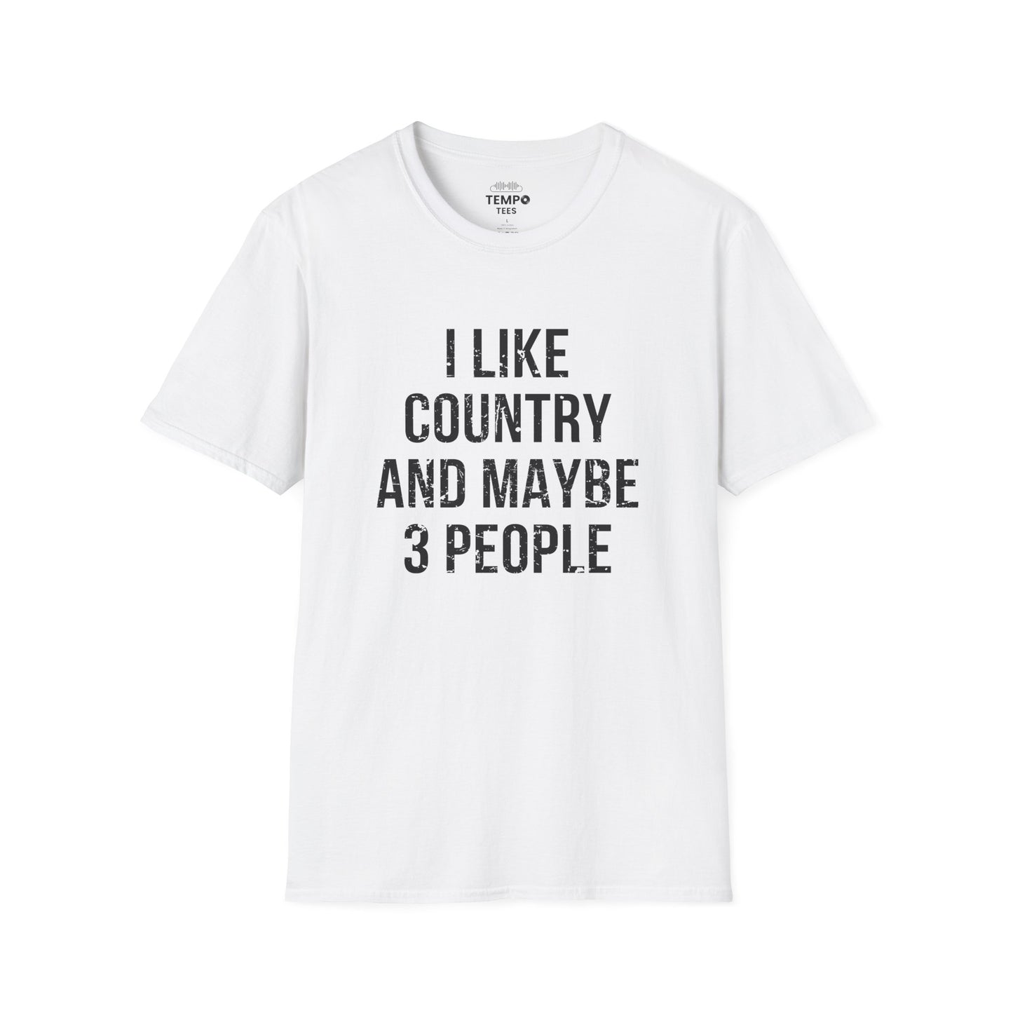 I Like Country and Maybe 3 People Tee 🤠 Bold Introvert Country Shirt - Distressed Design