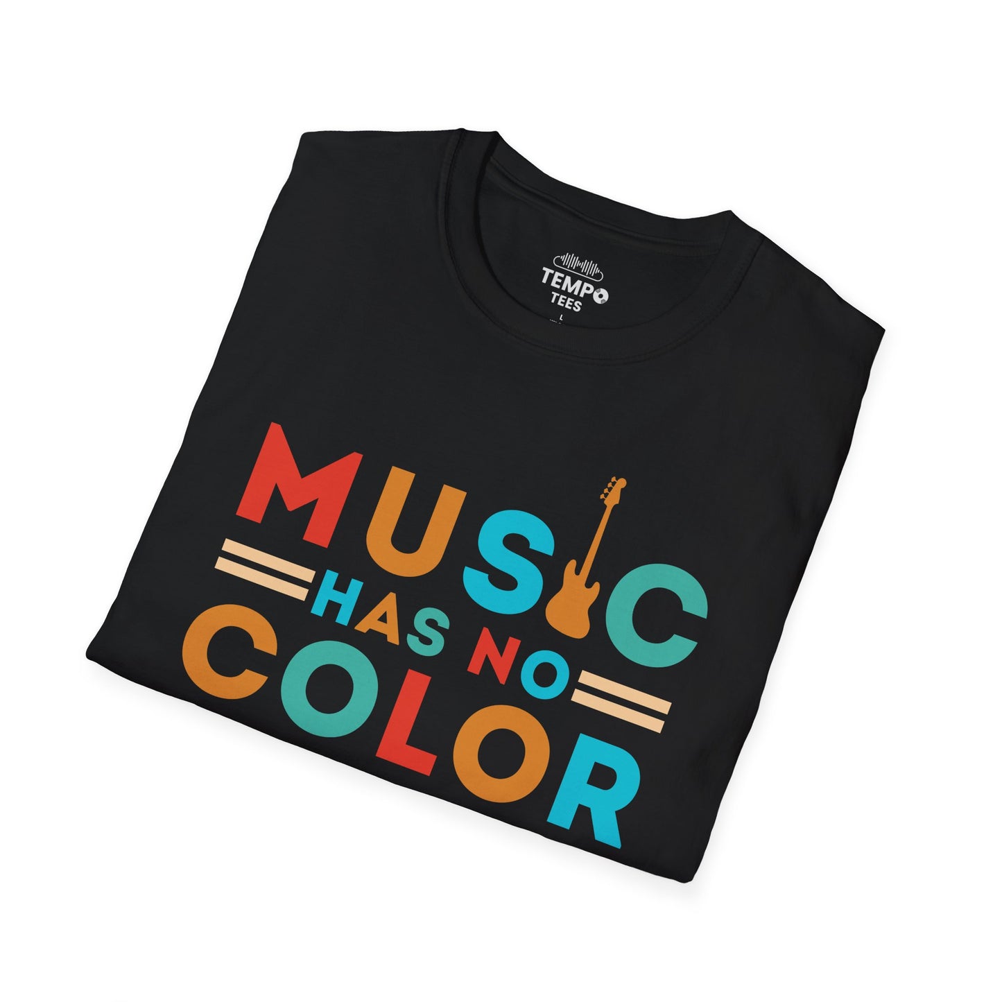 Music Has No Color Bass Tee 🎷 Unity Music Shirt - Equality Gift