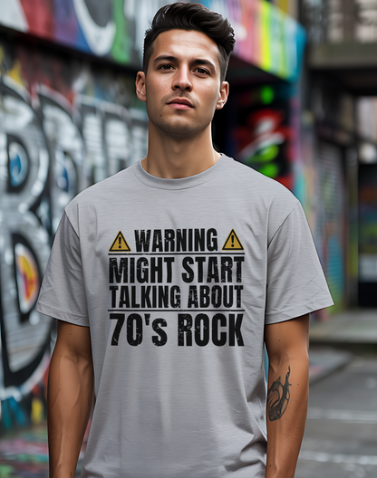 70s Rock Warning Tee ⚠️ Funny Music Lover Shirt