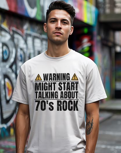 70s Rock Warning Tee ⚠️ Funny Music Lover Shirt