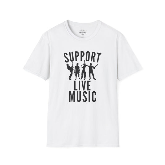 Support Live Music Tee 🎶 Band Silhouette Shirt - Concert Lover & Musician Gift