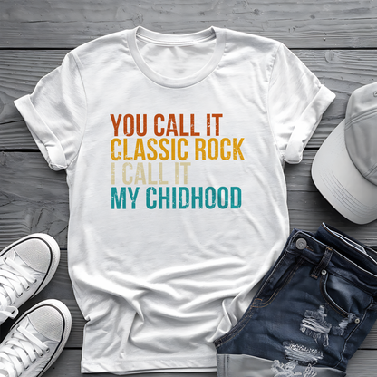 Classic Rock Childhood Tee 🎶 Funny Retro Music Shirt