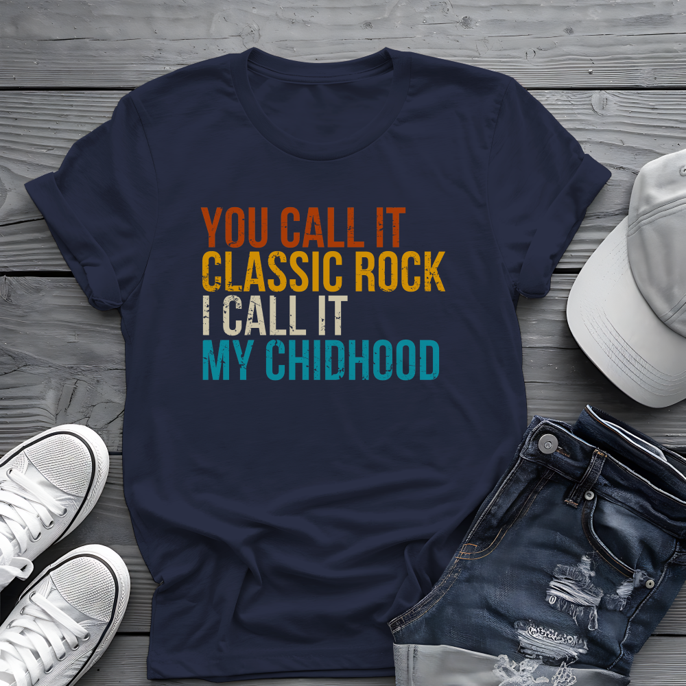 Classic Rock Childhood Tee 🎶 Funny Retro Music Shirt