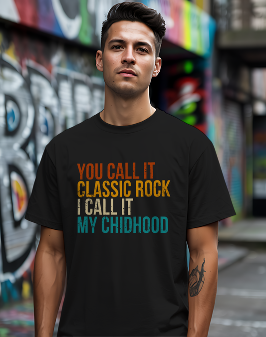 Classic Rock Childhood Tee 🎶 Funny Retro Music Shirt