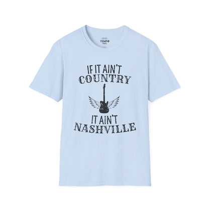 Country Nashville Tee 🎸 Wings Funny Music City Shirt