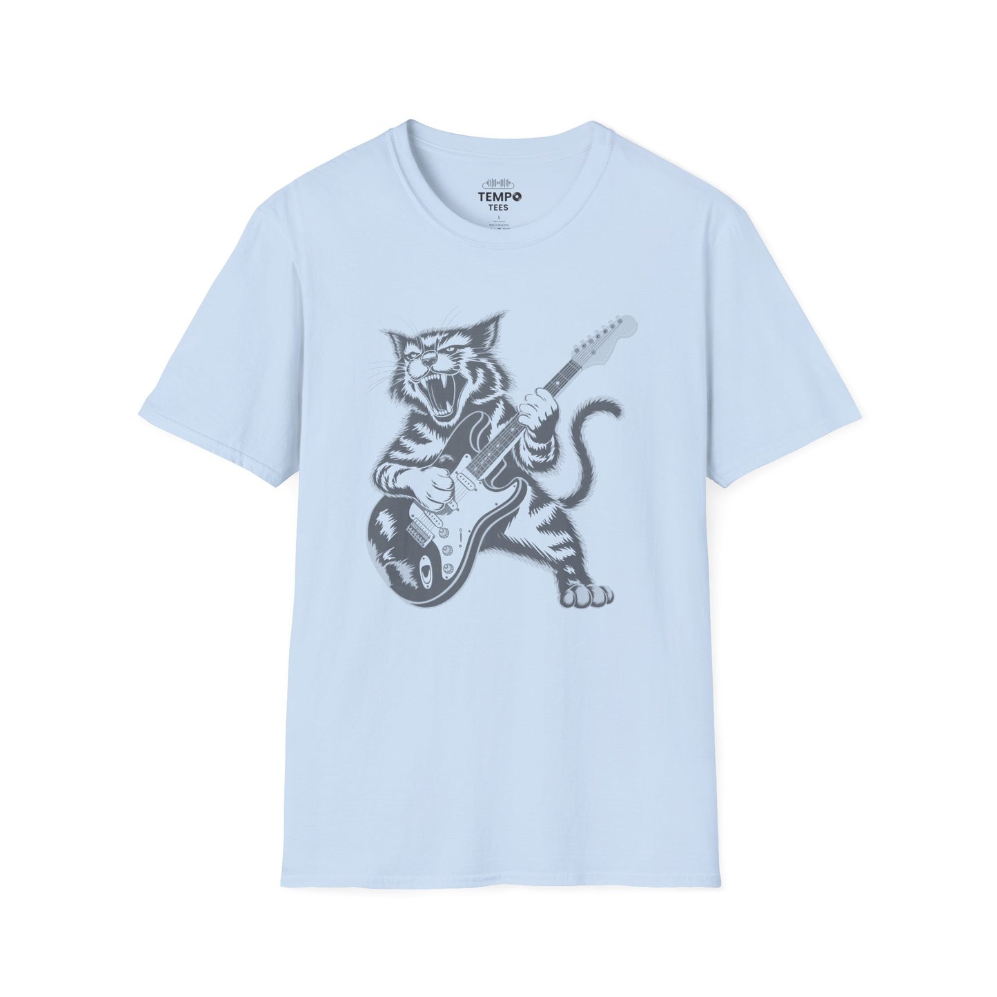 Rock Cat Guitar Tee 🎸 Funny Music Shirt